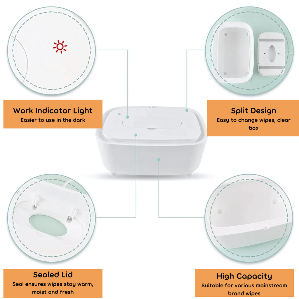 Pibi Baby Wipes Warmer and Dispenser White Age- Newborn & Above