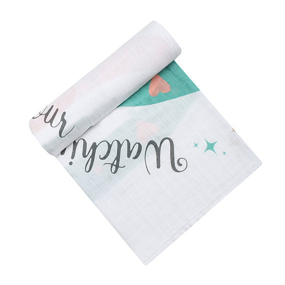 Motherschoice Rainbow Themed Milestone Bamboo Blanket (120 x 120 cm) & Toy Set Pack of 16 IT5267 Age- Newborn & Above