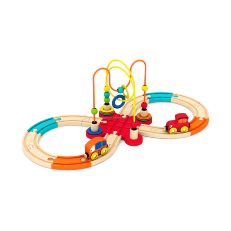 Acool Toys 2-in-1 Early Education Train Wooden Track & Beads Maze Multicolor Age- 3 Years & Above