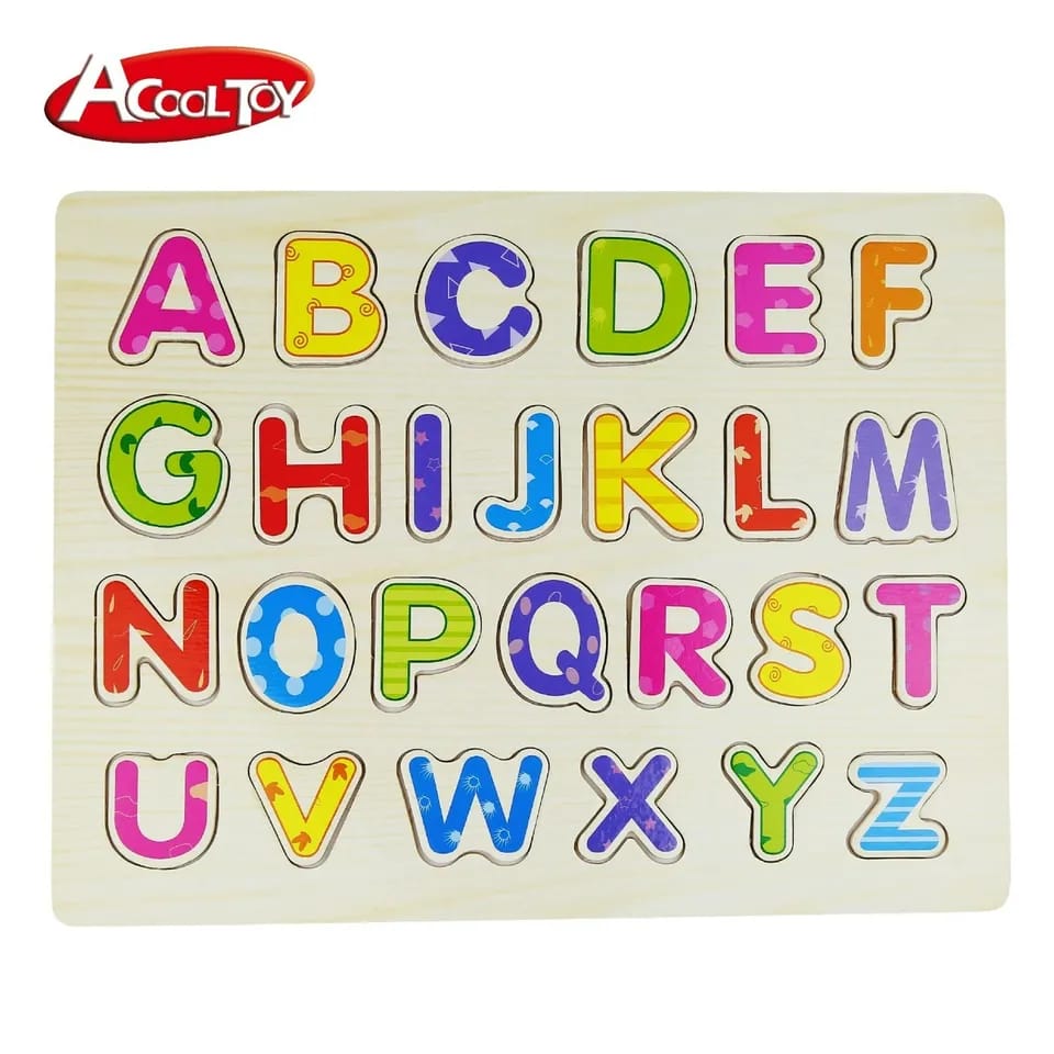 Acool Toys Alphabet Wooden Puzzle A Multicolor Age- 18 Months & Above