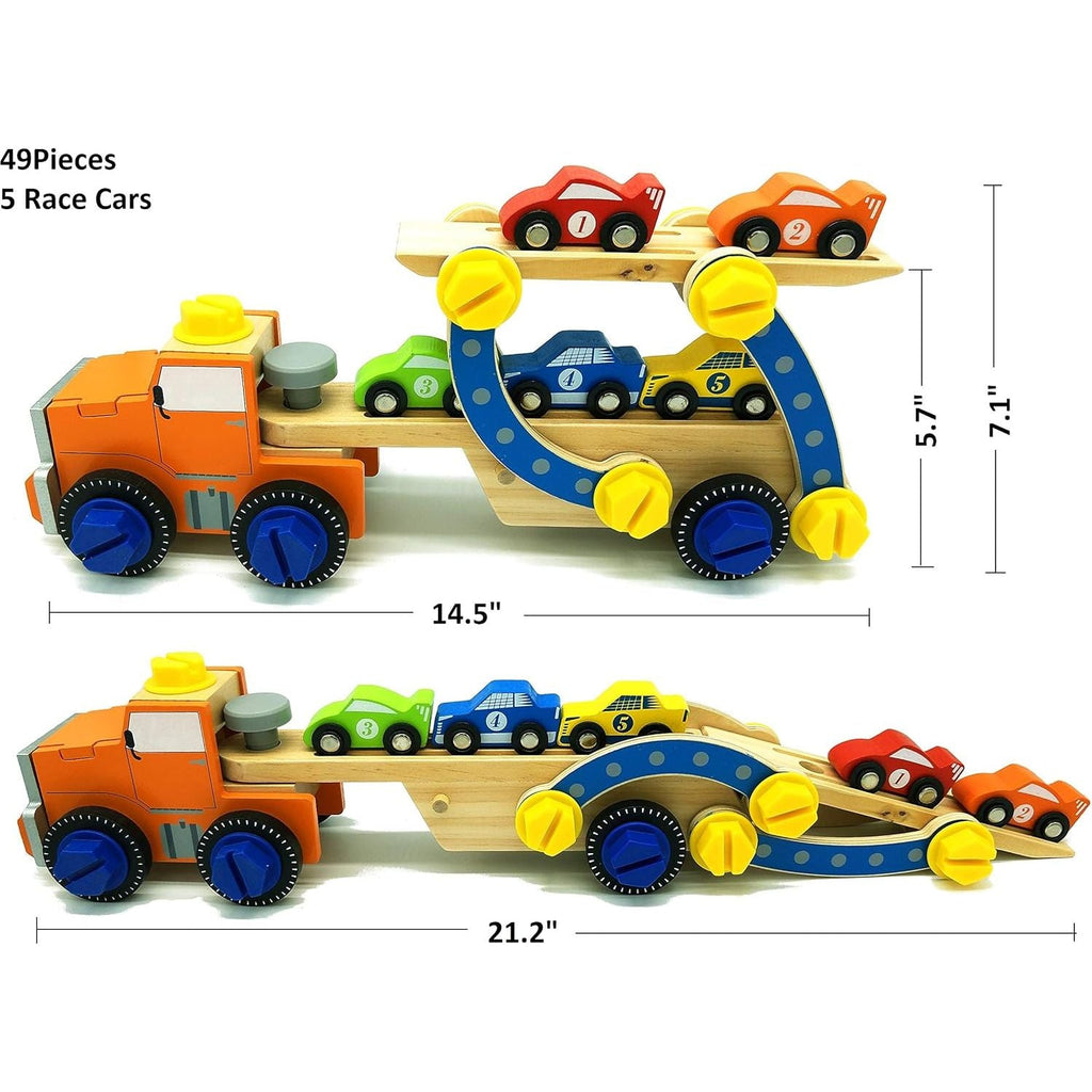 Acool Toys Building Race Car Carrier Multicolor Age- 3 Years & Above