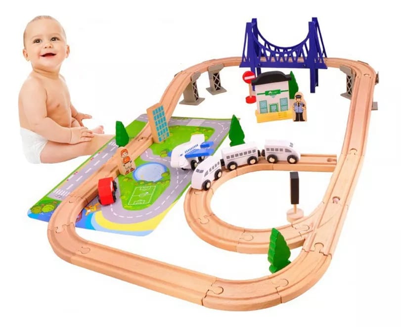 Acool Toys City Train Set of 44 AC7505 Multicolor Age- 36 Months & Above