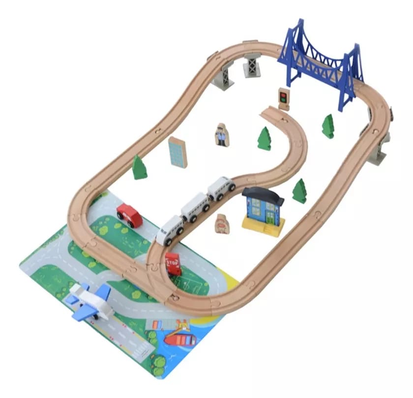 Acool Toys City Train Set of 44 AC7505 Multicolor Age- 36 Months & Above