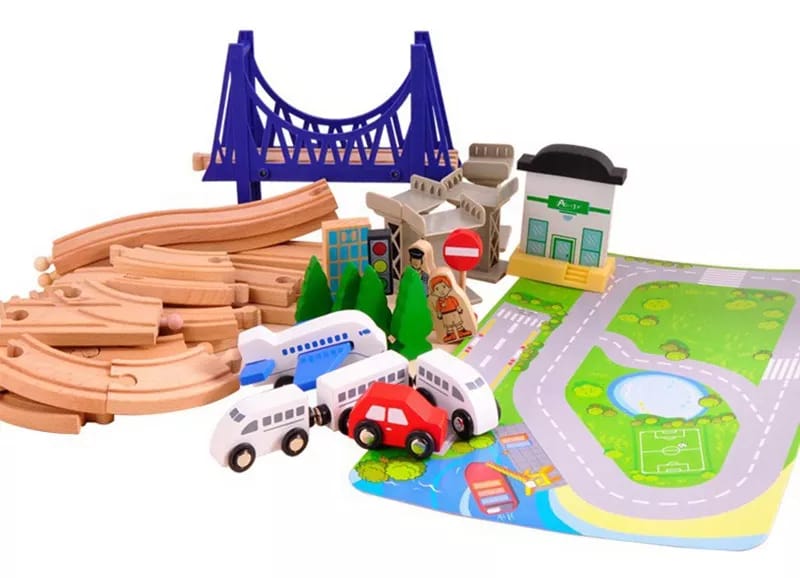 Acool Toys City Train Set of 44 AC7505 Multicolor Age- 36 Months & Above