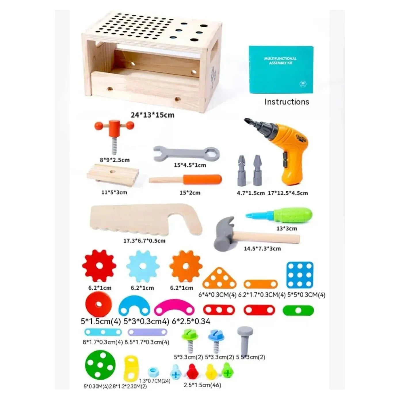 Acool Toys Construction Building Screw Toolbox Multicolor Age- 3 Years & Above