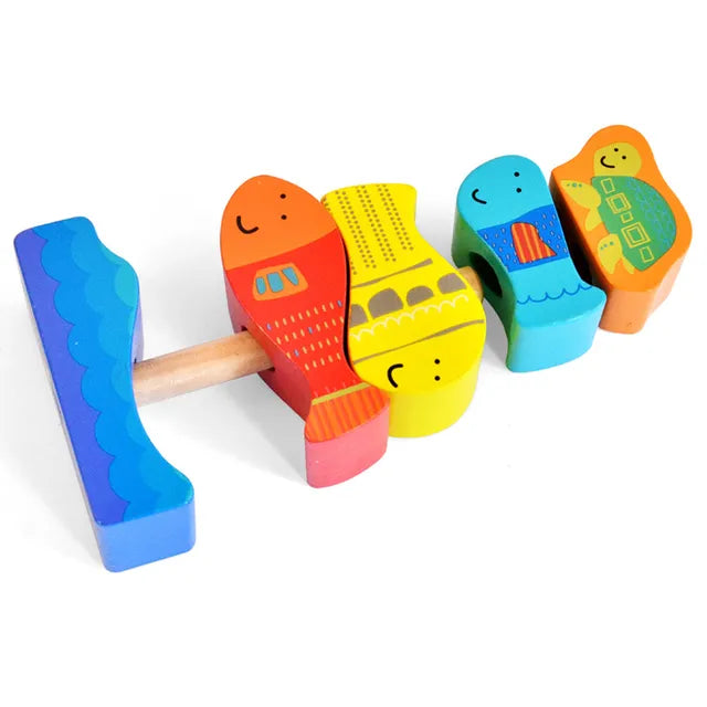 Acool Toys Fish Stacker Wooden Toy AC6688 Age- 18 Months & Above