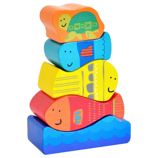 Acool Toys Fish Stacker Wooden Toy AC6688 Age- 18 Months & Above