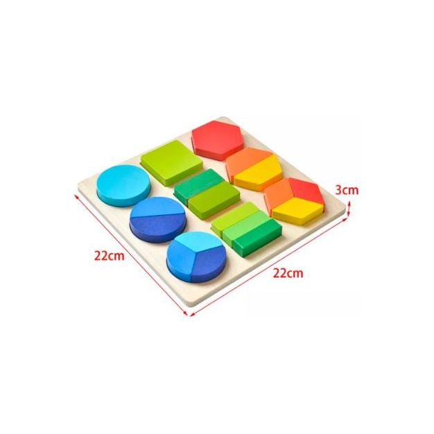Acool Toys Fraction Puzzle & Shape Sorting Board Multicolor Age- 18 Months & Above