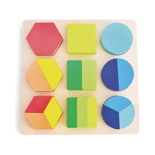 Acool Toys Fraction Puzzle & Shape Sorting Board Multicolor Age- 18 Months & Above