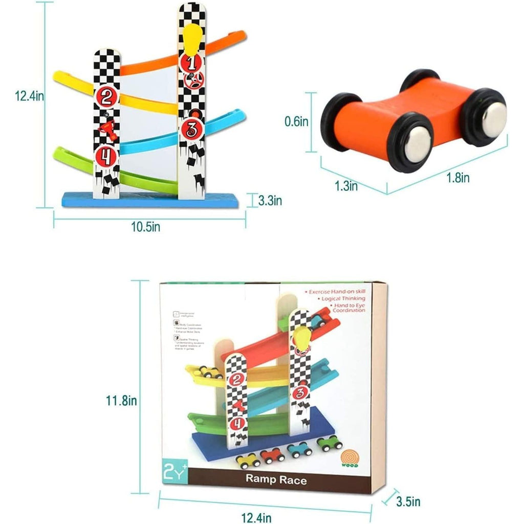 Acool Toys Kids Car Ramp with 4 Mini Cars Multicolor Age- 2 Years & Above