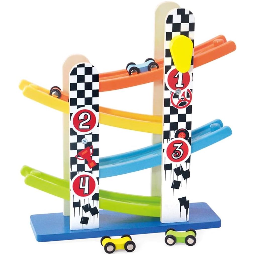 Acool Toys Kids Car Ramp with 4 Mini Cars Multicolor Age- 2 Years & Above