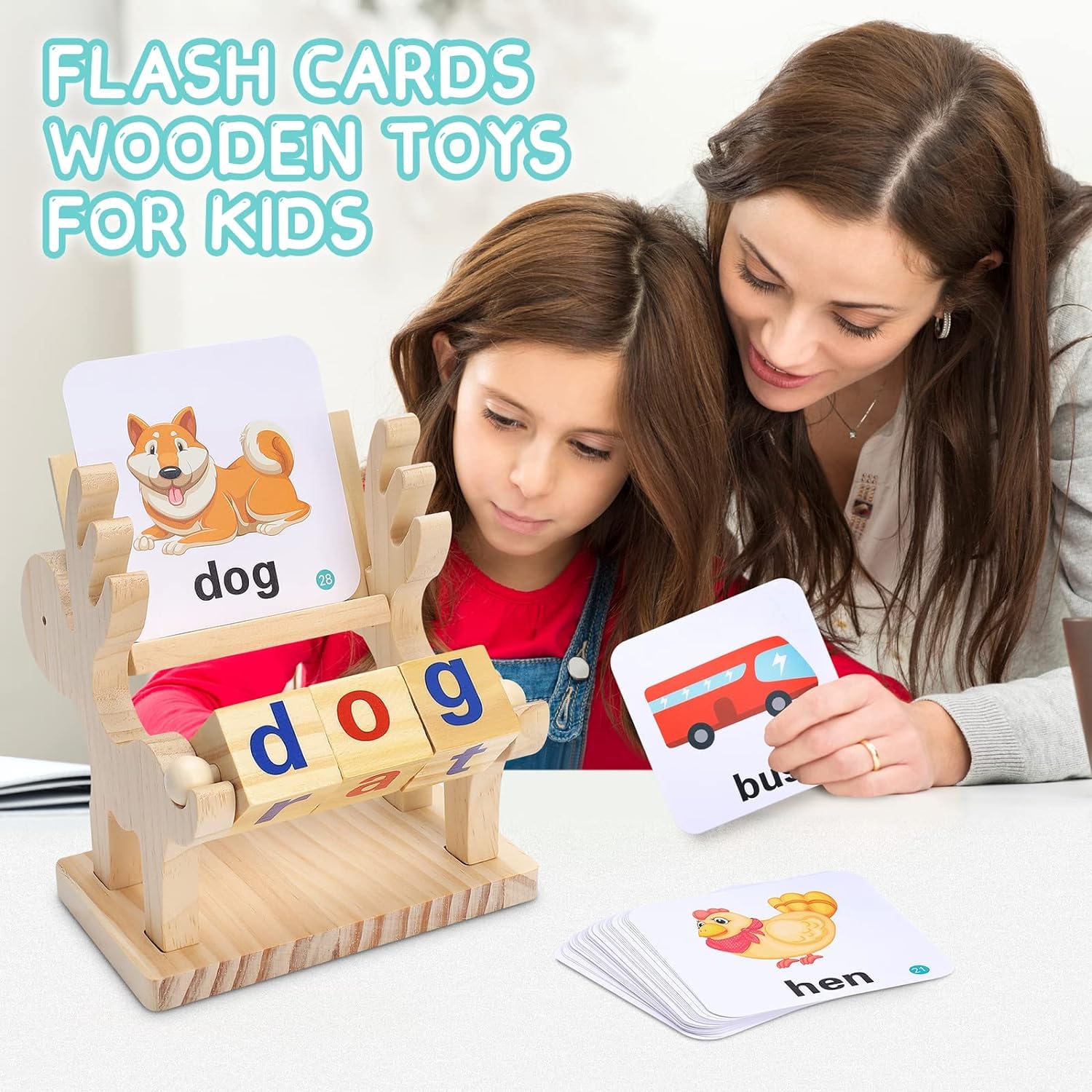 Acool Toys Rotating Spelling Game with Flash Cards Pack of 46 AC8146 Age- 3 Years & Above