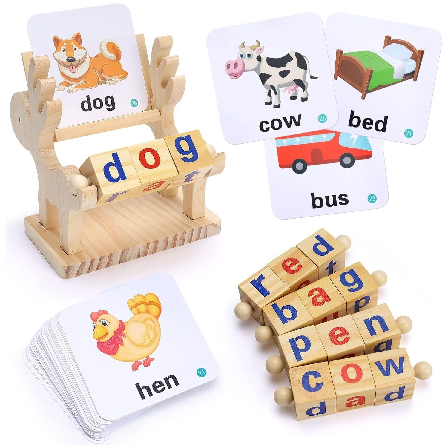 Acool Toys Rotating Spelling Game with Flash Cards Pack of 46 AC8146 Age- 3 Years & Above