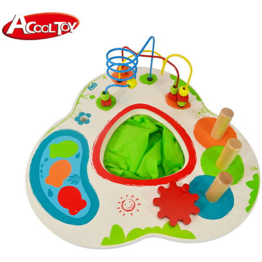 Acool Toys Wooden Activity Table Multicolor Age- 18 Months & Above
