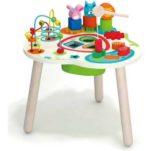 Acool Toys Wooden Activity Table Multicolor Age- 18 Months & Above