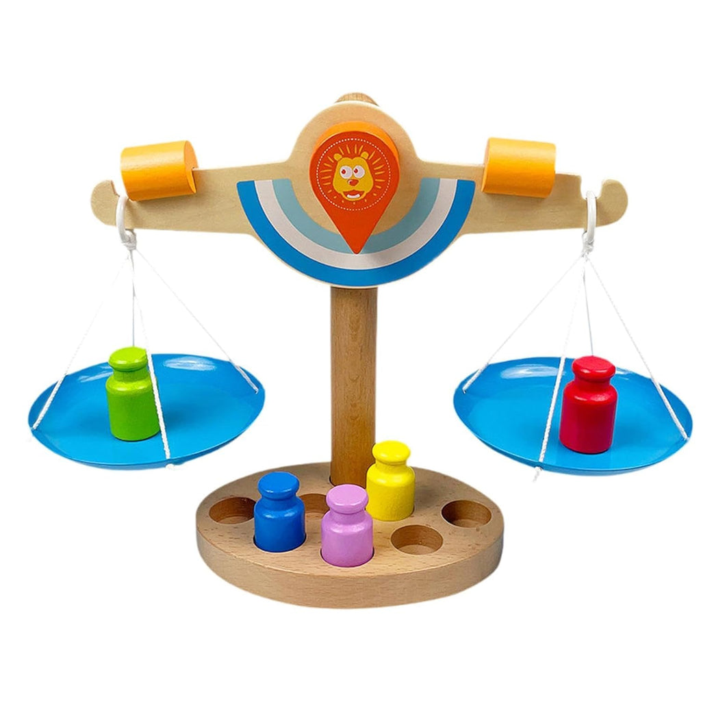 Acool Toys Wooden Balance Scale Educational Fun Toy with 6 Weights  AC7355 Age- 3 Years & Above