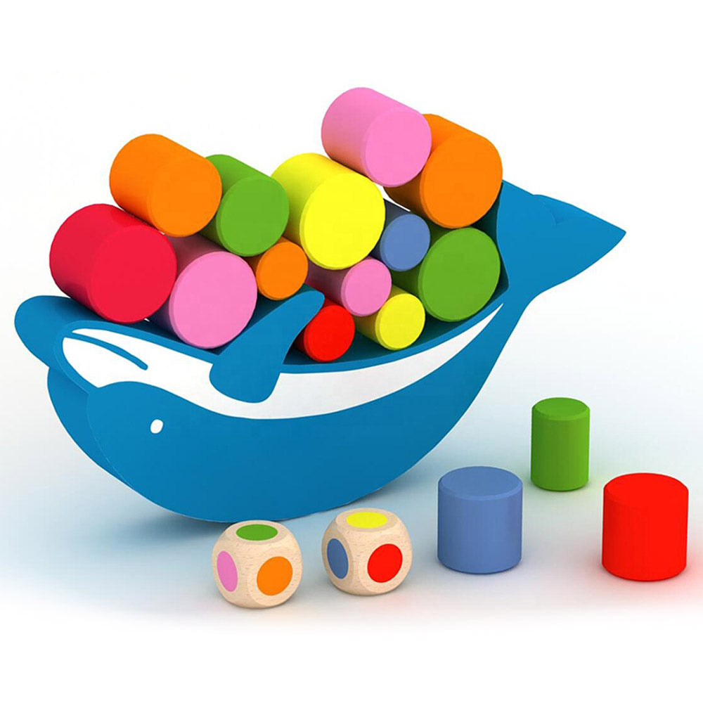Acool Toys Wooden Balancing Dolphin Montessori  Toy AC7315 Age- 18 Months & Above