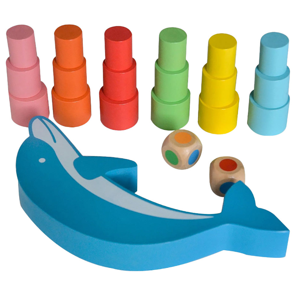 Acool Toys Wooden Balancing Dolphin Montessori  Toy AC7315 Age- 18 Months & Above