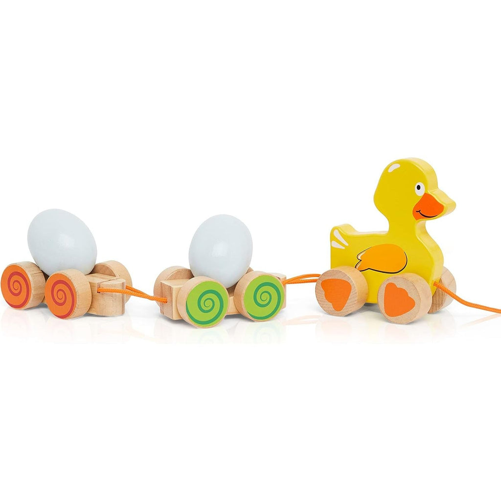 Acool Toys Wooden Duck and Egg Toy Lacing Pull Along Toy AC6661 Age- 12 Months & Above