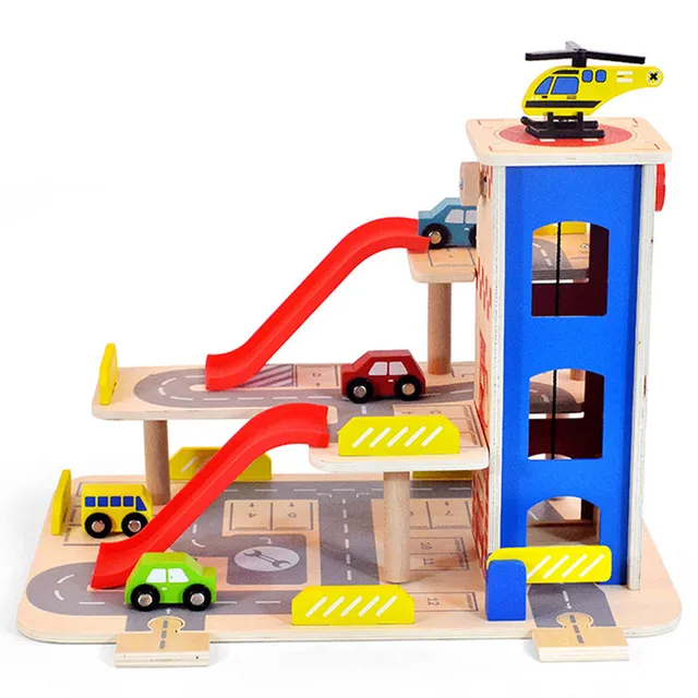 Acool Toys Wooden Garage Multicolor Age- 3 Years & Above