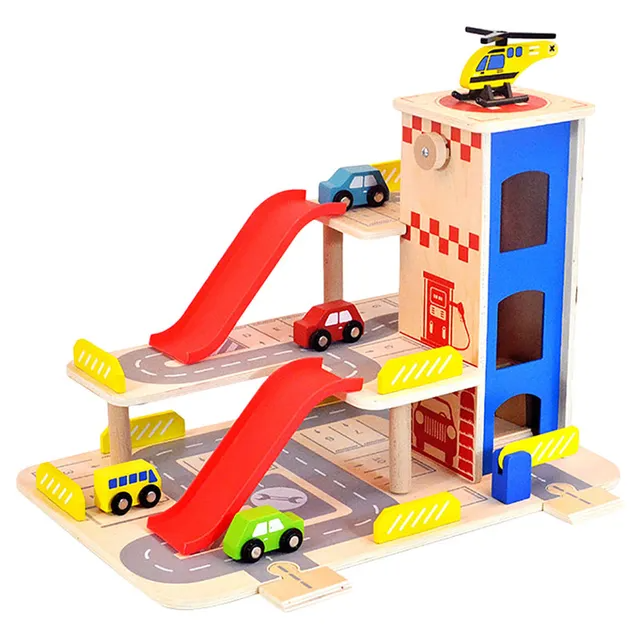 Acool Toys Wooden Garage Multicolor Age- 3 Years & Above