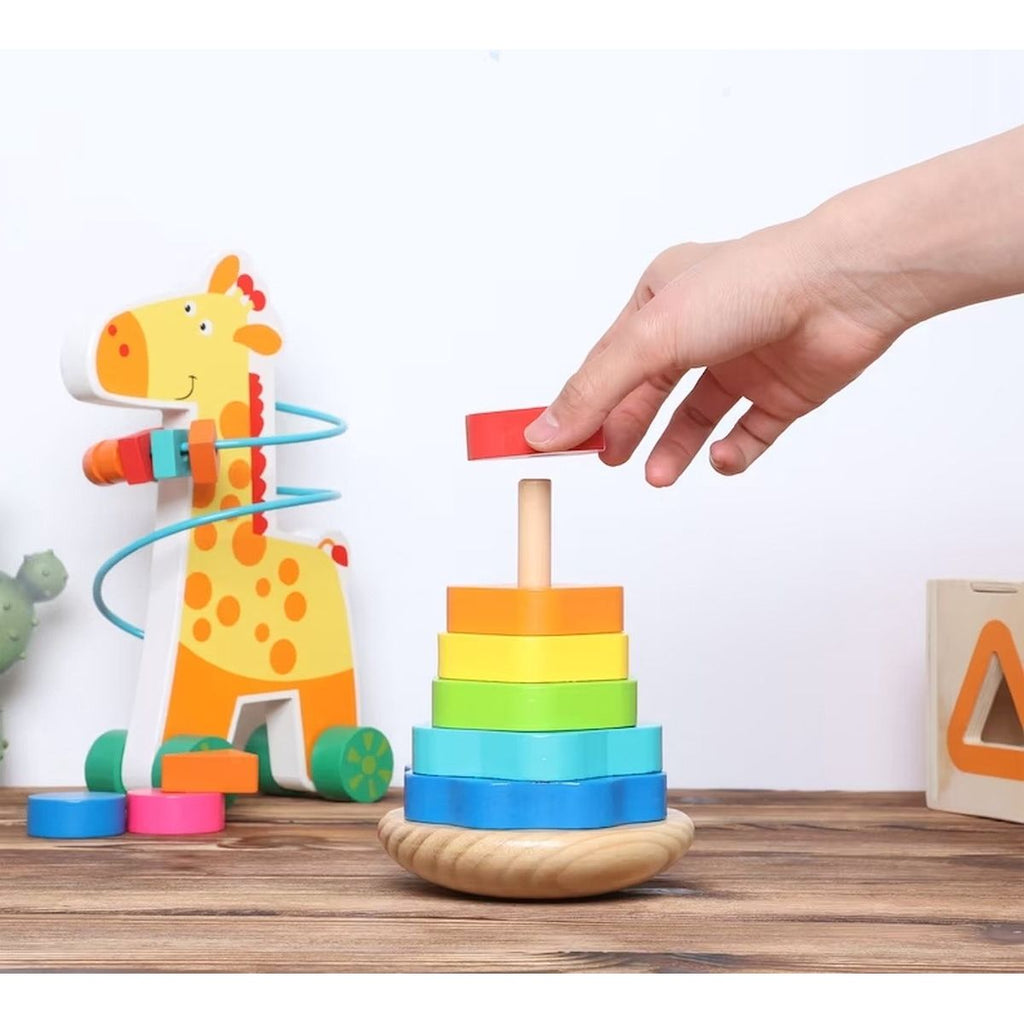 Acool Toys Wooden Giraffe Activity Trio Set Multicolor Age- 18 Months & Above