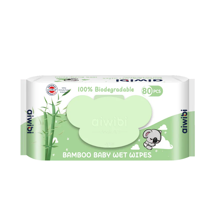 Aiwibi 100% Eco-friendly Bamboo Wet Wipes (80 x 24Pcs)