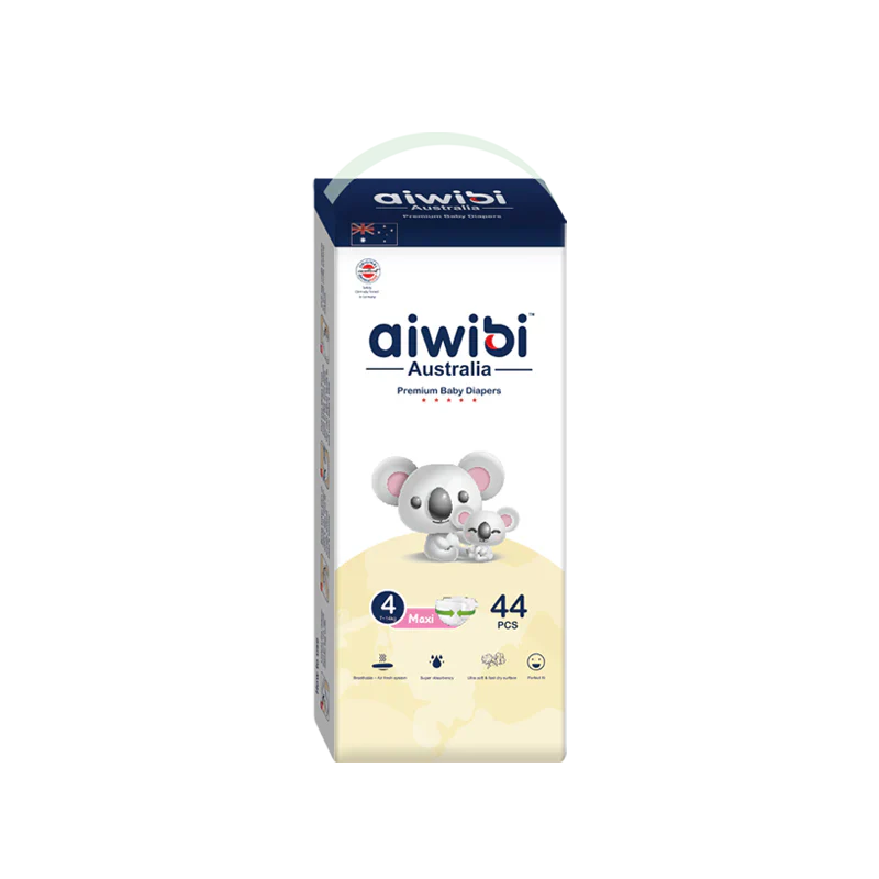 Aiwibi Disposable Breathable Baby Diapers With Elastic Waistband Large (9 - 14 kg) Pack of 44