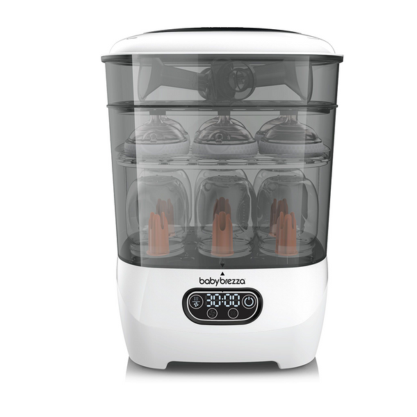 Baby Brezza One Step Advanced Baby Bottle Sterilizer and Dryer White/Grey Age- Newborn & Above