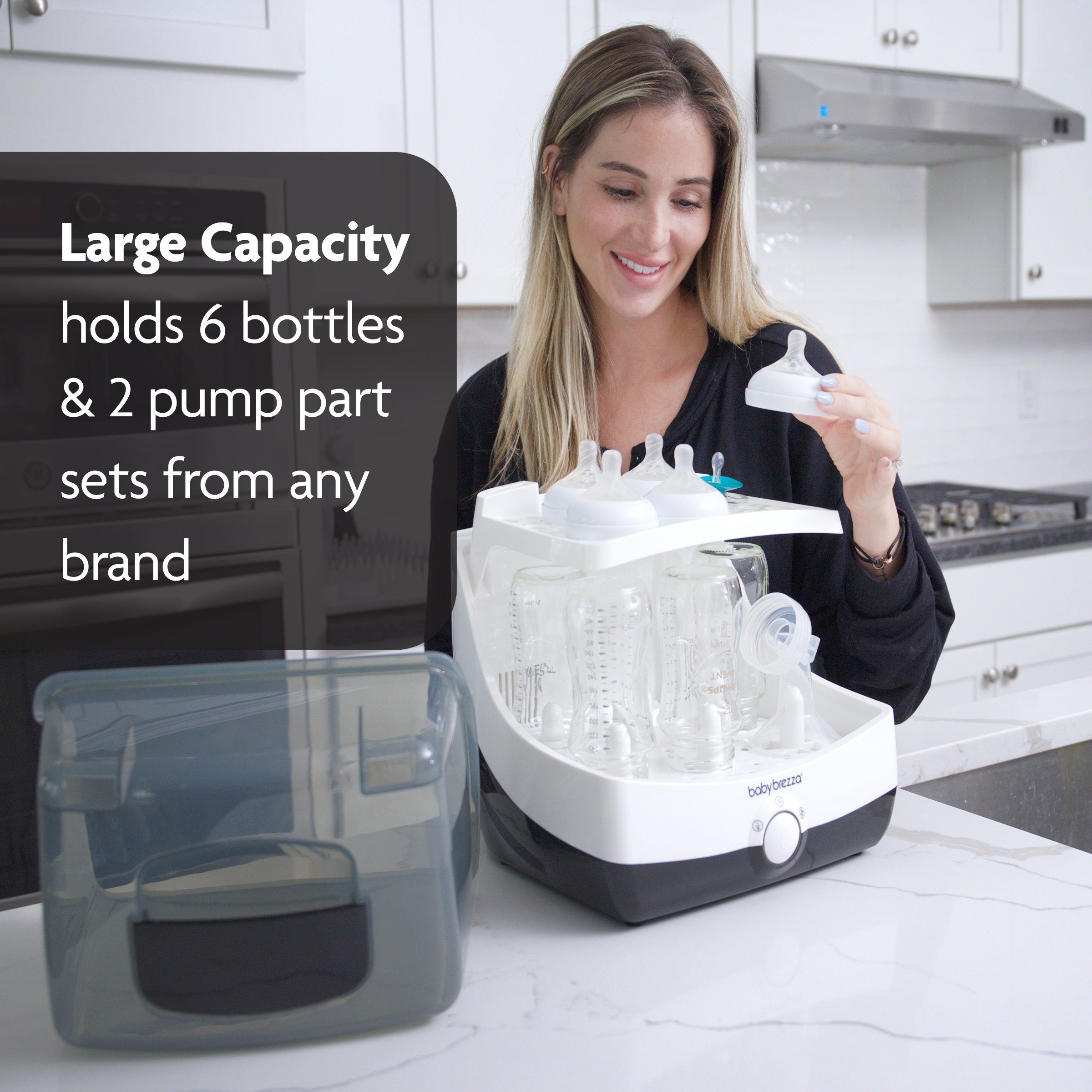 Baby Brezza SuperFast Bottle Washer Pro, Steriliser & Dryer White Age- Newborn & Above