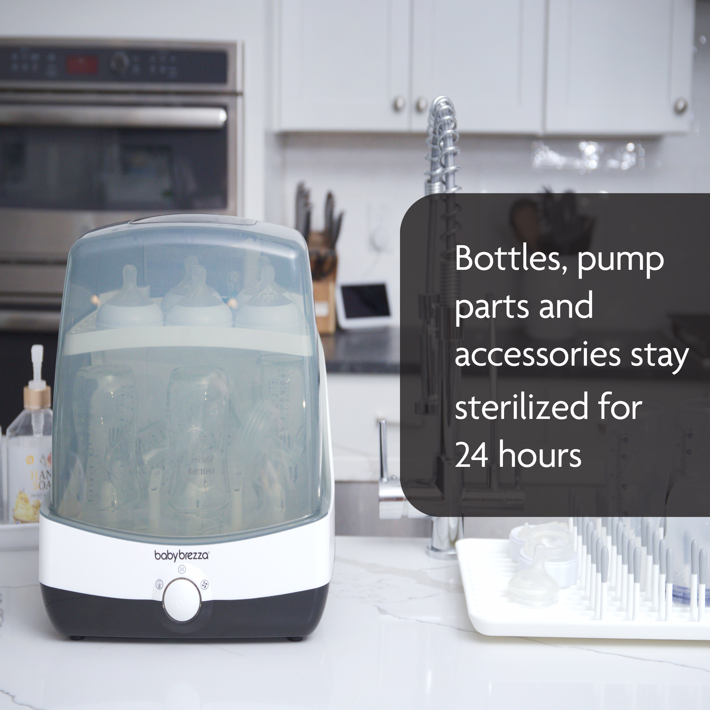 Baby Brezza SuperFast Bottle Washer Pro, Steriliser & Dryer White Age- Newborn & Above