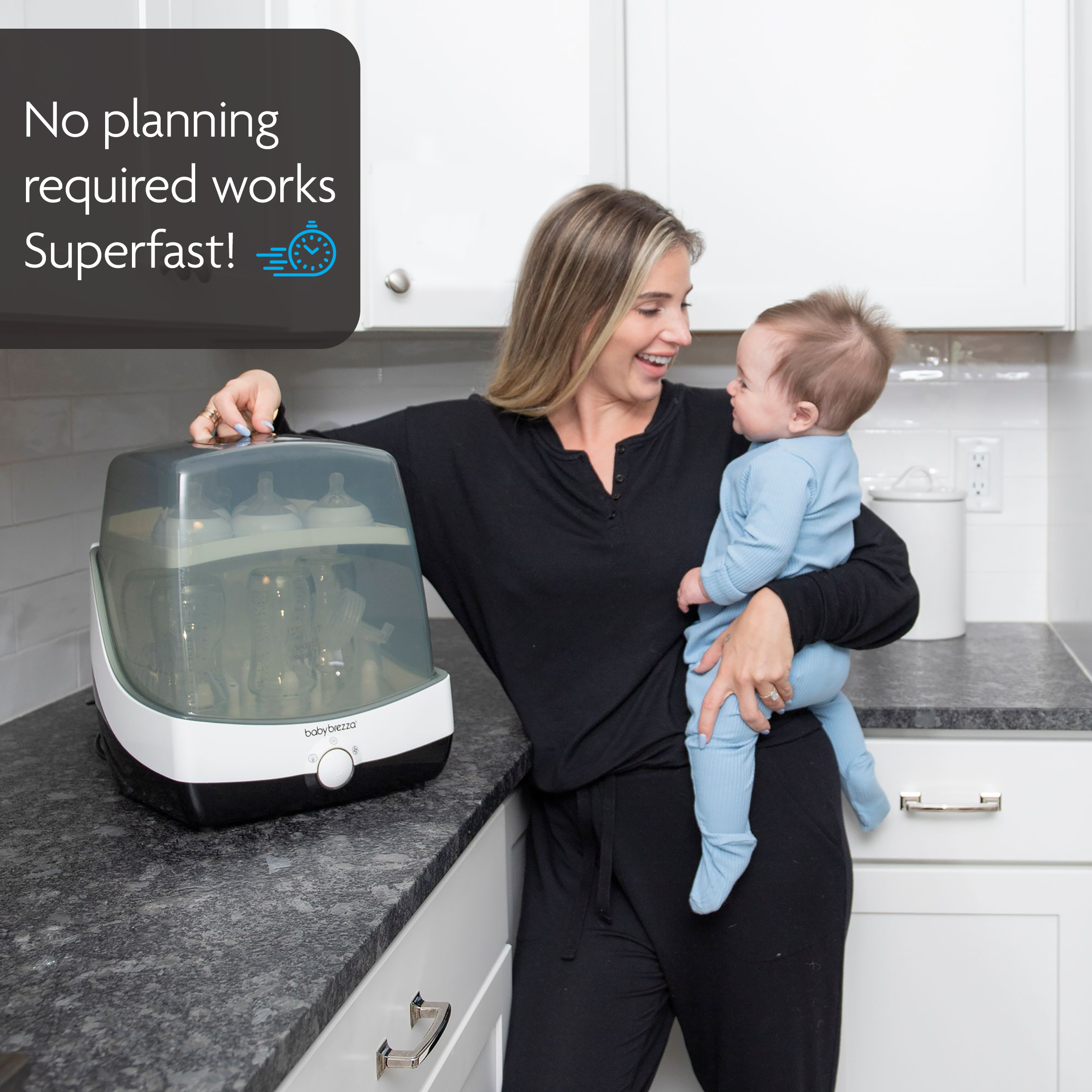 Baby Brezza SuperFast Bottle Washer Pro, Steriliser & Dryer White Age- Newborn & Above