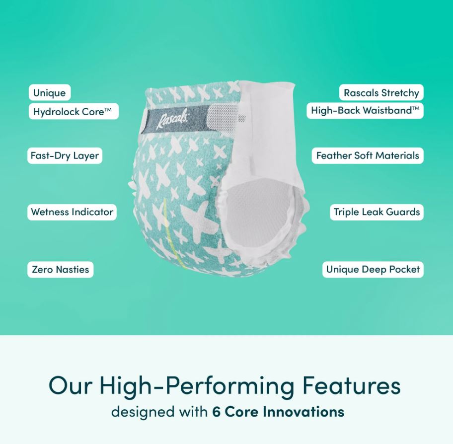 Rascals Premium Baby Diapers - Size 3, 6-11 kg, 44 Count