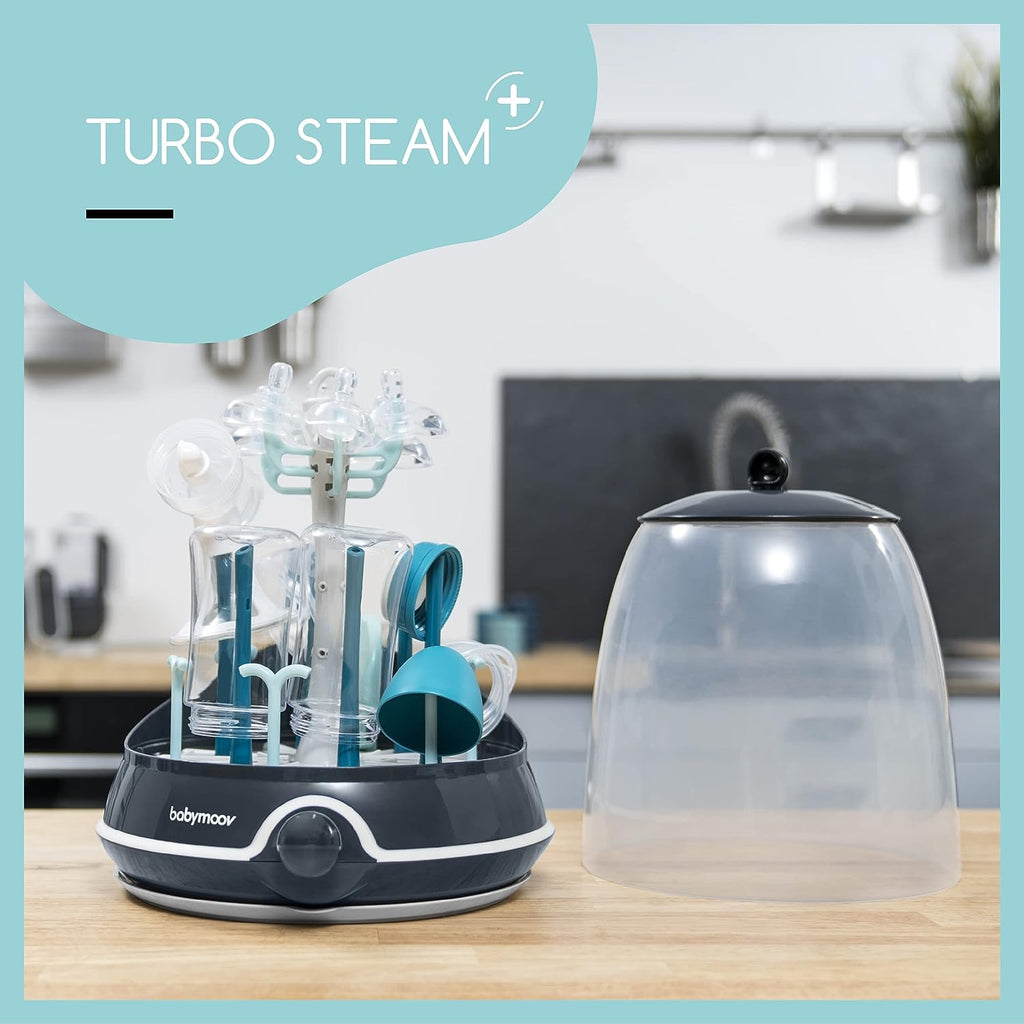 Babymoov 2 In 1 Turbo Electric Steam Sterilizer & Drying Rack Blue Age-Newborn & Above