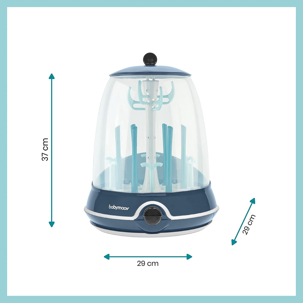 Babymoov 2 In 1 Turbo Electric Steam Sterilizer & Drying Rack Blue Age-Newborn & Above