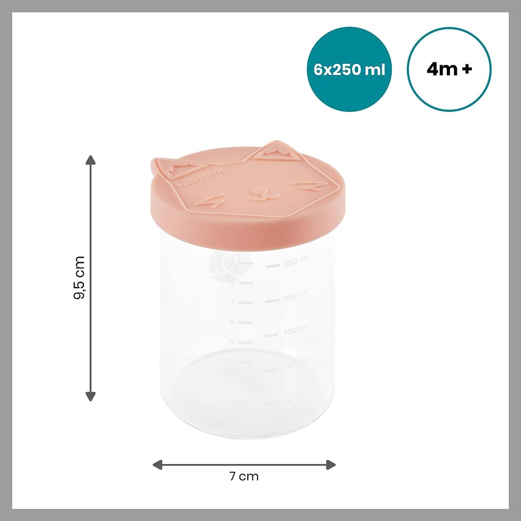 Babymoov Isy 6-Pack Glass Storage Containers Set 6 X 250 Ml Multicolor Age-4 Months & Above