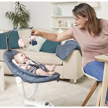 Babymoov Swoon Motion Electric 360Â° Baby Swing/Bouncer Blue Petal Age- Newborn & Above