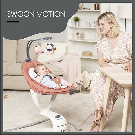Babymoov Swoon Motion Electric 360Â° Baby Swing/Bouncer Teracotta Age- Newborn & Above