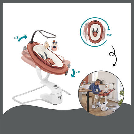 Babymoov Swoon Motion Electric 360Â° Baby Swing/Bouncer Teracotta Age- Newborn & Above