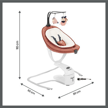Babymoov Swoon Motion Electric 360Â° Baby Swing/Bouncer Teracotta Age- Newborn & Above