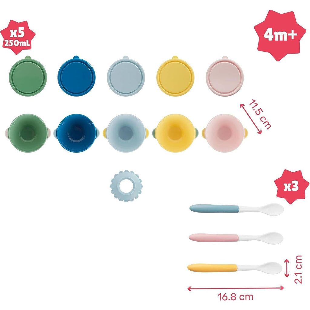 Badabulle Bundle 5 Funcolor Bowls + 3 Spoons Age-Newborn & Above