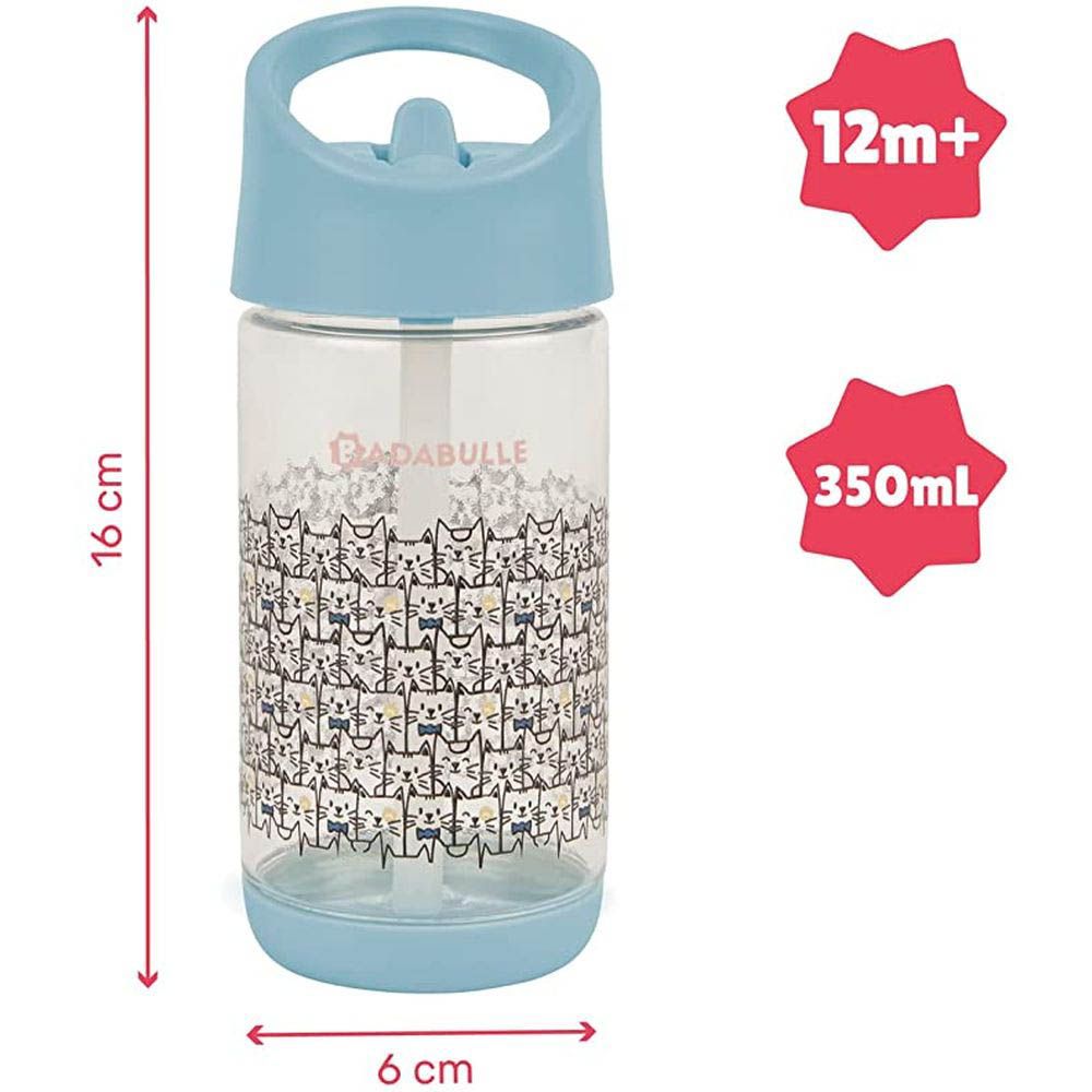 Badabulle Drinking Bottle With Straw Grey Age-6 Months & Above