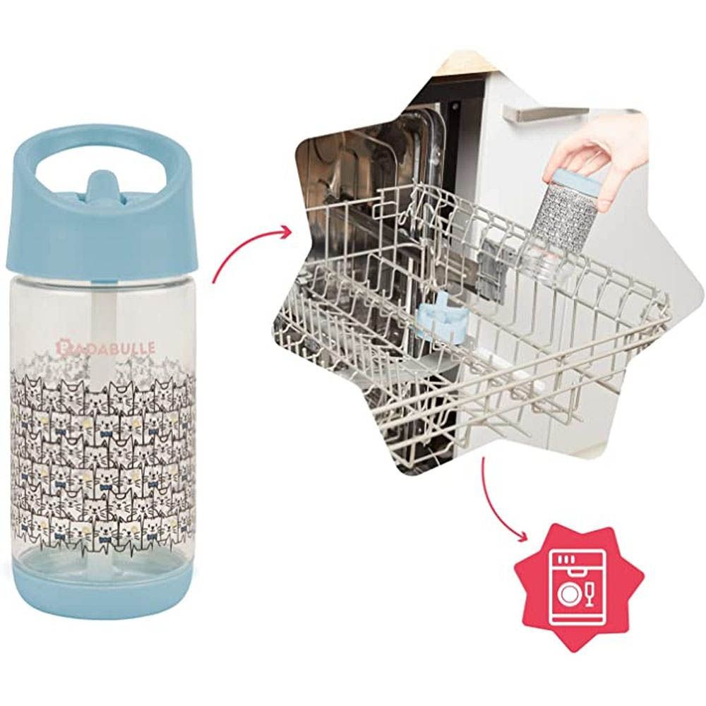 Badabulle Drinking Bottle With Straw Grey Age-6 Months & Above