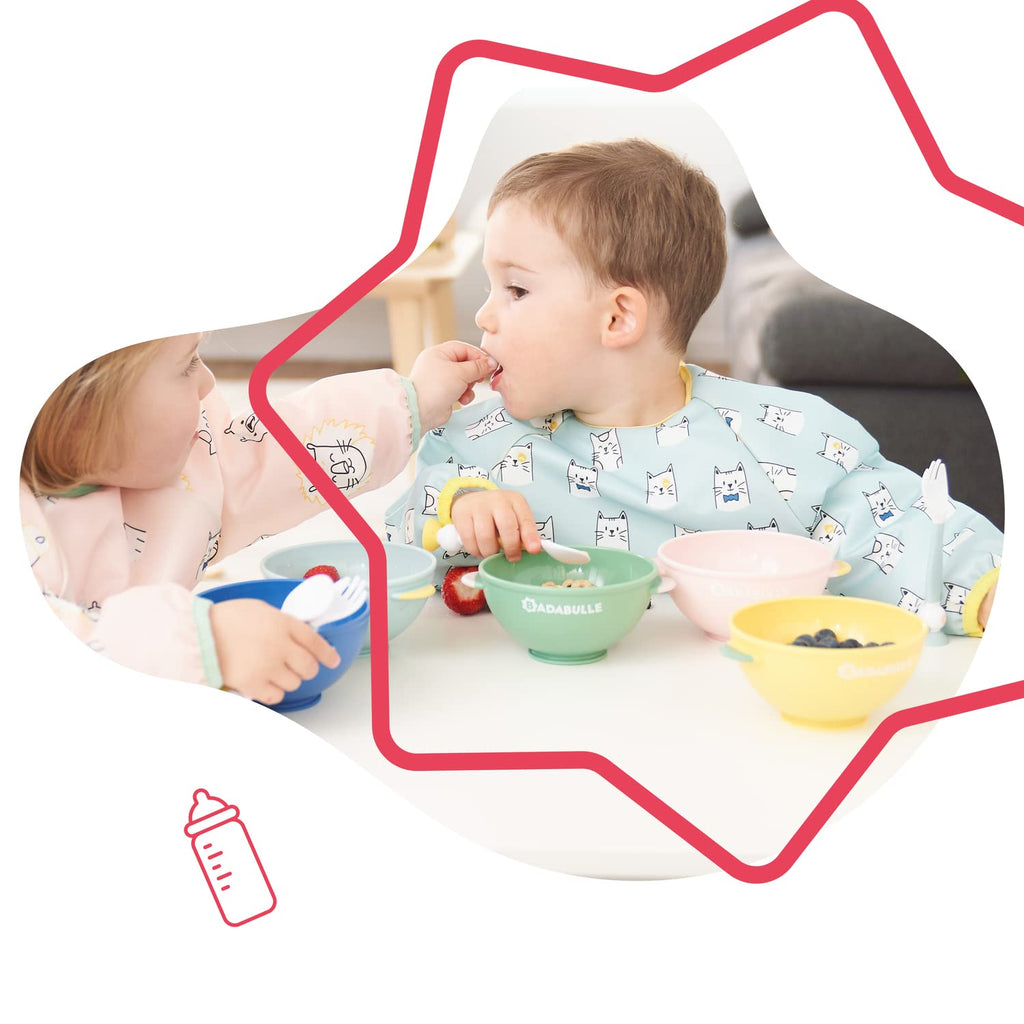 Badabulle Long Sleeves Printed Bib Light Blue Age- 6 Months & Above