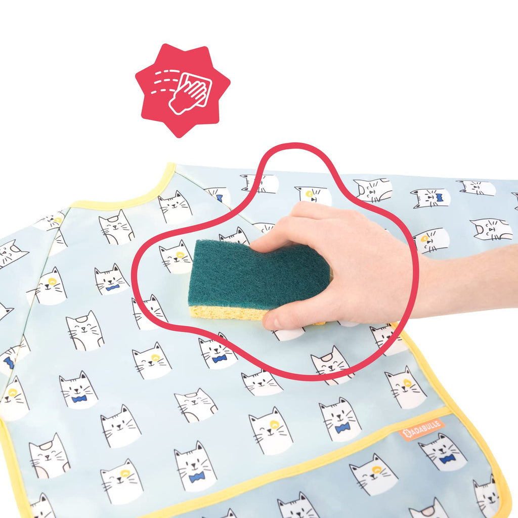 Badabulle Long Sleeves Printed Bib Light Blue Age- 6 Months & Above