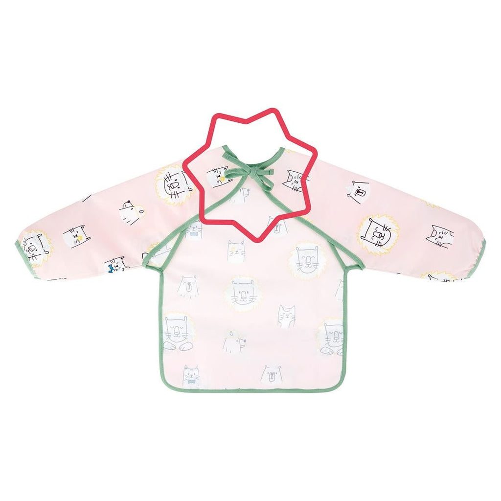 Badabulle Long Sleeves Printed Bib Pink Age- 6 Months & Above