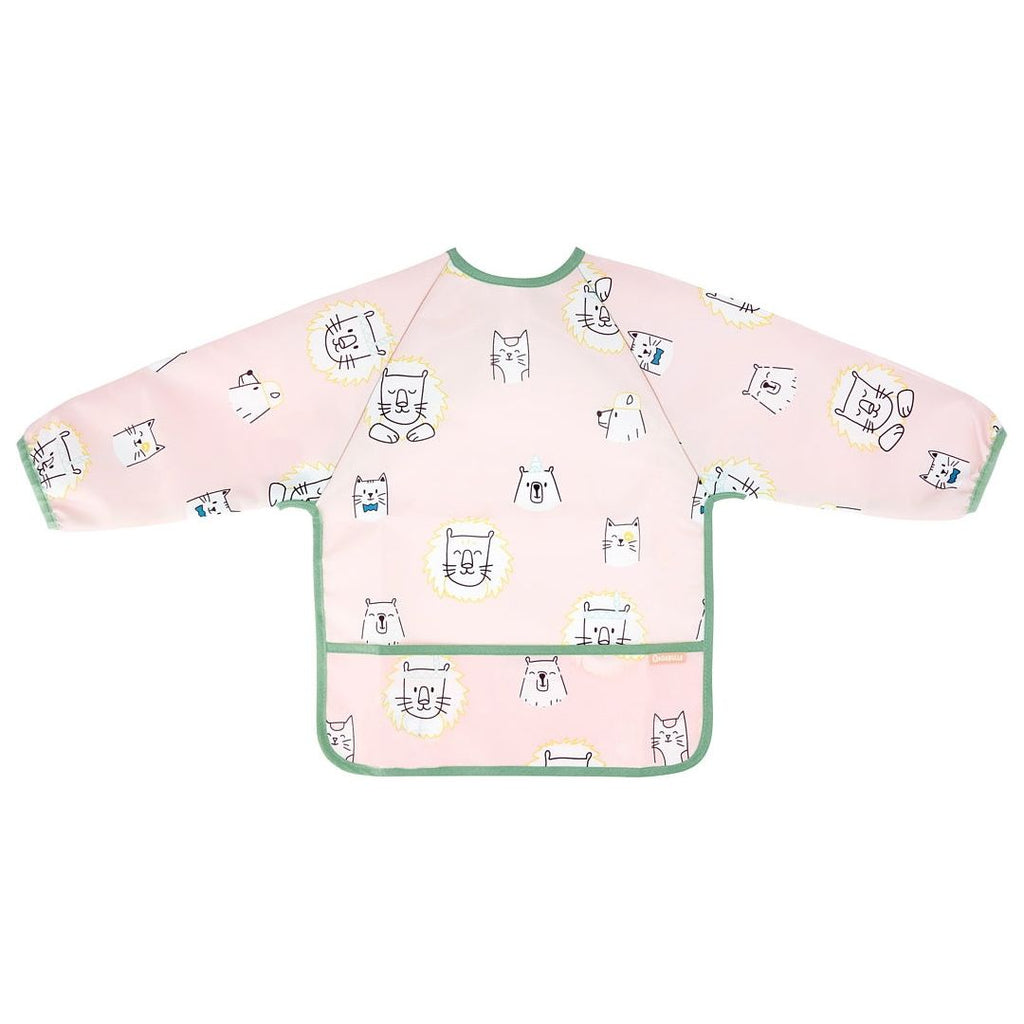 Badabulle Long Sleeves Printed Bib Pink Age- 6 Months & Above