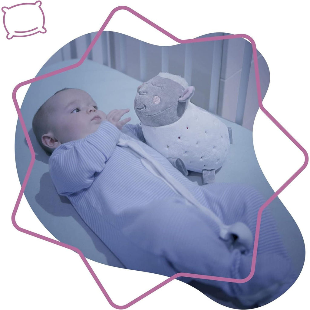 Badabulle Lulu the Lamb Musical Projection Night Light Plush Toys White Age- Newborn & Above