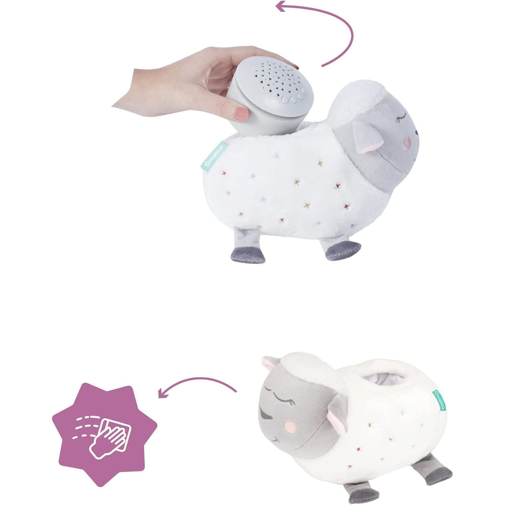 Badabulle Lulu the Lamb Musical Projection Night Light Plush Toys White Age- Newborn & Above