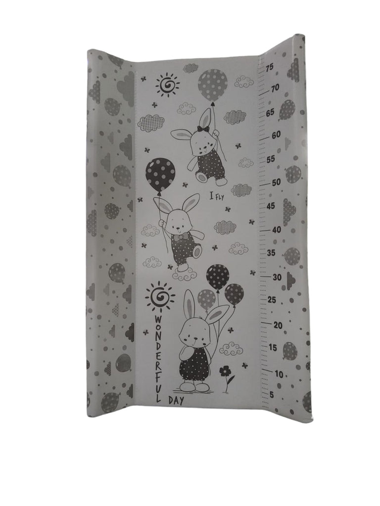 Bear Club Flying Rabbits Printed Baby 3-in-1 Diaper Changing Table with Bath Tub & Organizer HY-11 Grey/White Age-Newborn & Above